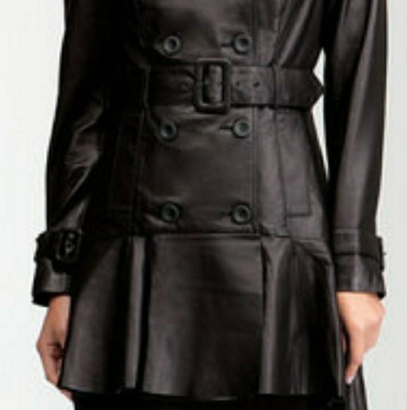 Bebe Hi Low leather trench coat sz Medium New - Picture 3 of 8